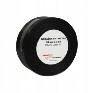 Atlasová stuha 38 mm černá - 39