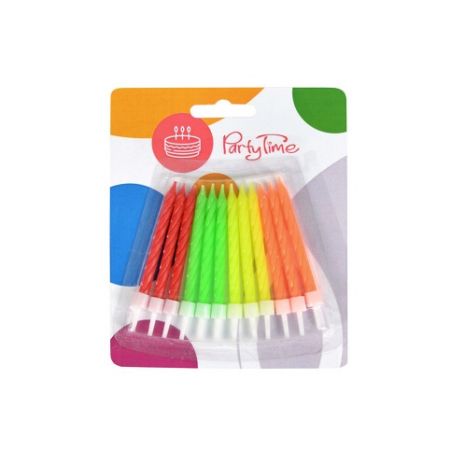 Dortové svíčky Premium Neon 12 ks
