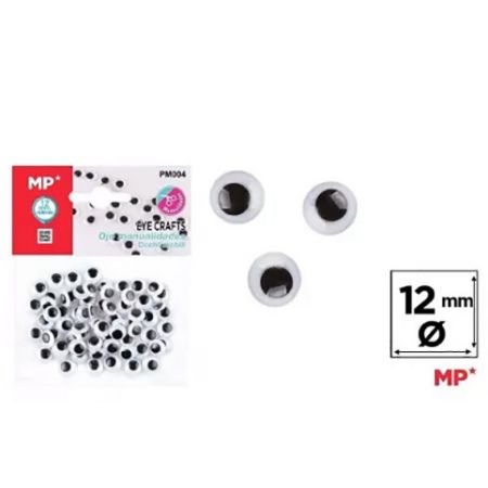 Oči samolepící 12 mm černé