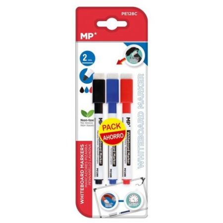 Popisovač na tabulku s houbičkou 3 ks mix bárev na blistru