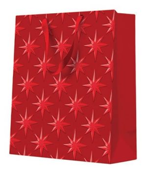 Vánoční papírová taška Paw Premium Pattern Embossed Stars střední
