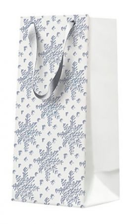 Vánoční papírová taška PAW Grunge Textured Snowflakes silver DEO