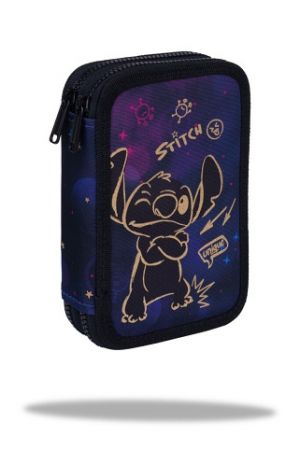 Penál 2 zipy Jumper Stitch Gold - vybavený