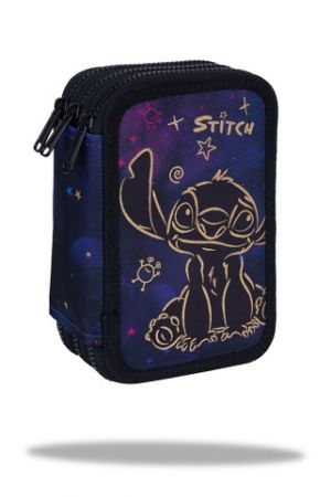 Penál 3 zipy Jumper Stitch Gold - vybavený