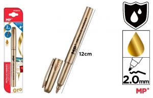 Popisovač permanentní na blistru - zlatý
