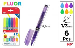 Zvýrazňovač 6 barev na blistru FLUO