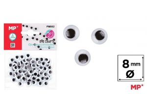 Oči samolepící 8 mm černé