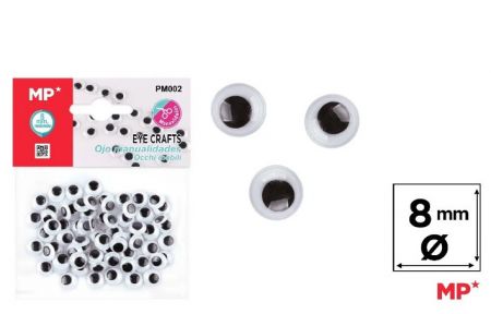 Oči samolepící 8 mm černé