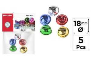 Rolničky 18 mm 5 ks barevné