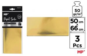 Hedvábný papír zlatý metalický 3 ks
