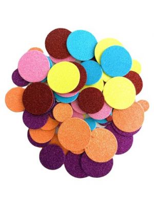 Pěnová samolepka PVC65 Kolečka s brokátem