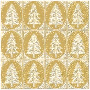 Ubrousky PAW Dekor L (20ks) Pattern Christmas Tree gold