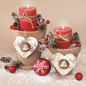 Ubrousky MAKI L (20ks) Christmas Pots on Beige