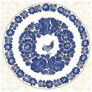 Ubrousky MAKI L (20ks) Plate with Bird