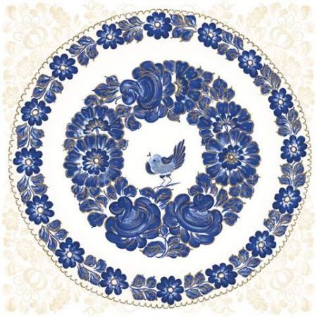 Ubrousky MAKI L (20ks) Plate with Bird