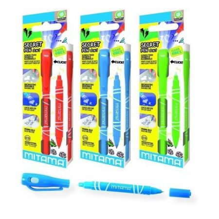 Kuličkové magické pero s UV svítidlem, červená, 2v1, MITAMA 61921B