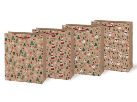 Taška MFP vánoční L LUX KRAFT mix V12(260x320x138)