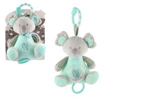 Medvěd koala chrastítko plyš 19cm závěs na post./koč. nat. hrací strojek zelený na kartě v