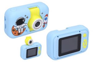 Dětský digitální fotoaparát výklopný objektiv silikonové pouzdro Kosmonaut - foto 40Mpx, v