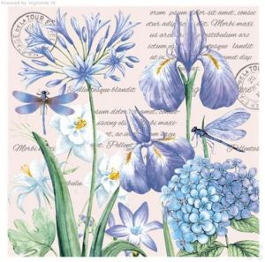  Irises, Hydrangea and Dragonflies CLOG 055701