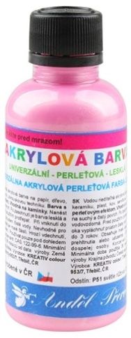 Univerzální akrylové barvy lesklé 50g, perleťové - 4. SVĚTLE RŮŽOVÁ PERLEŤOVÁ