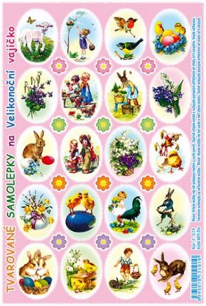 Prolisované velikonoční samolepky - beránek