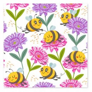 SDOG 0407 01 Happy Bees on Flowers