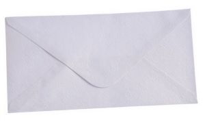 Obálka DL 220mm x 112mm  metalická bílo stříbrná