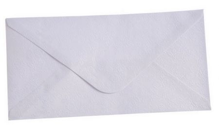 Obálka DL 220mm x 112mm  metalická bílo stříbrná