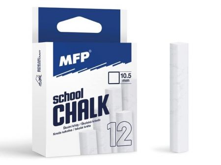 Křídy M bílá čtyřhranné 12 ks v krabičce neprášivá