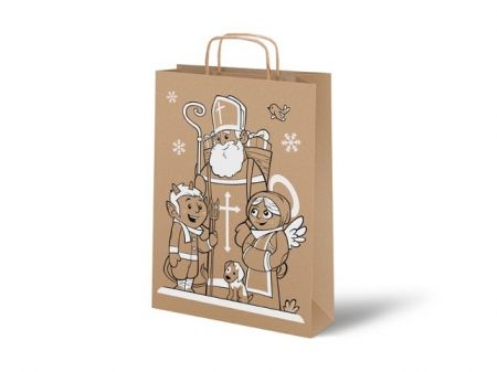 Taška hnědá papírová s uchem, Mikuláš