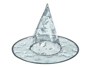 Klobouk čarodějnický černostříbrný 39x32cm