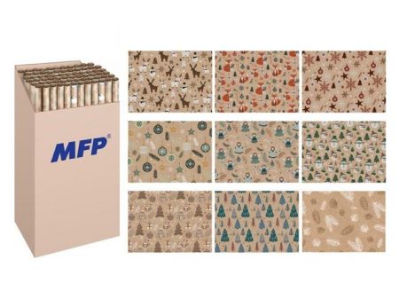Balící papír vánoční role KRAFT 2x100x70 MIX