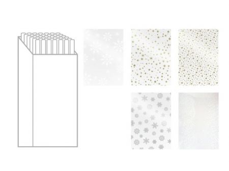 Celofán transparent potisk vánoční - role 500x70cm mix