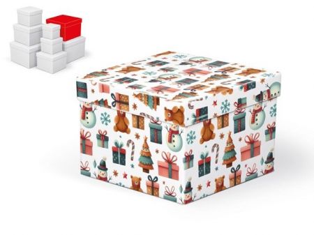 Krabice dárková vánoční C-V008-F 18x18x13cm