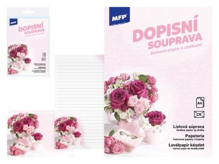 Dopisní papír barevný LUX 5+10 (Květy)