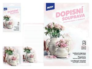 Dopisní papír barevný LUX 5+10 (Květy)