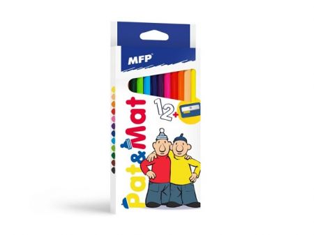 Pastelky MFP 12 ks triangular s ořezávátkem Pat a Mat