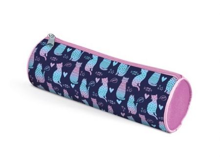 Penál etue válcová Lovely Cats