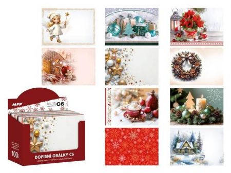 Dopisní obálka MFP C6 170g/m2 vánoční (mix)