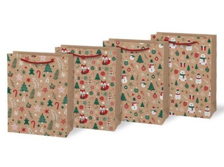 Taška MFP vánoční M LUX KRAFT mix V9 (190x250x90)