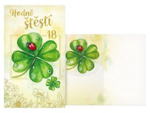 Přání k narozeninám 18 s klopou na peníze M11-605 W