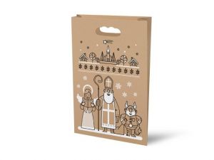 Taška MFP Mikuláš papír hnědý 26x41x11cm