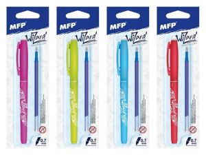 Kuličkové pero Wizard 0,7 modré, gumovací + náplň