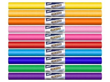 Krepový papír role 50x200cm mix barev 10ks duhový