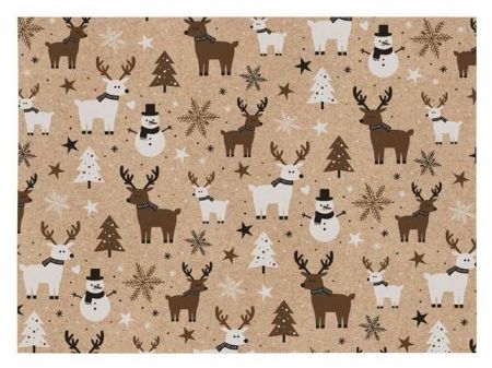 Balící papír vánoční KRAFT V299 100x70