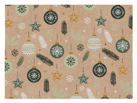 Balící papír vánoční KRAFT V296 100x70