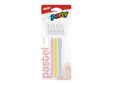 Dortové svíčky MFP pastel 12ks 12,5cm