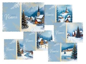 Pohlednice vánoční 181 E výsek+UV+glitr