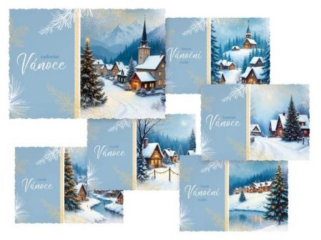 Pohlednice vánoční 181 E výsek+UV+glitr